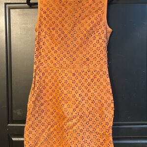 Chic Orange Floral Mini Dress